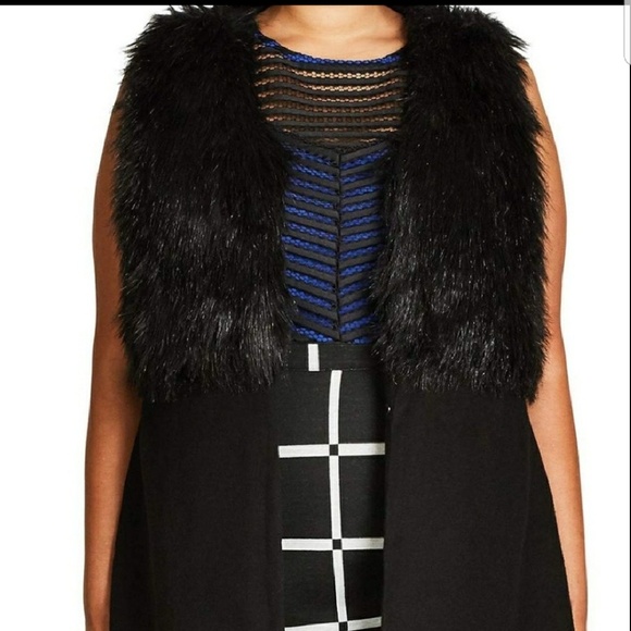 NWT City Chic Rococo Faux Fur Vest - Picture 1 of 4